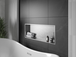 Mexen X-Wall-R výklenková polička s límcem 90 x 30 cm, inox - 1910903010