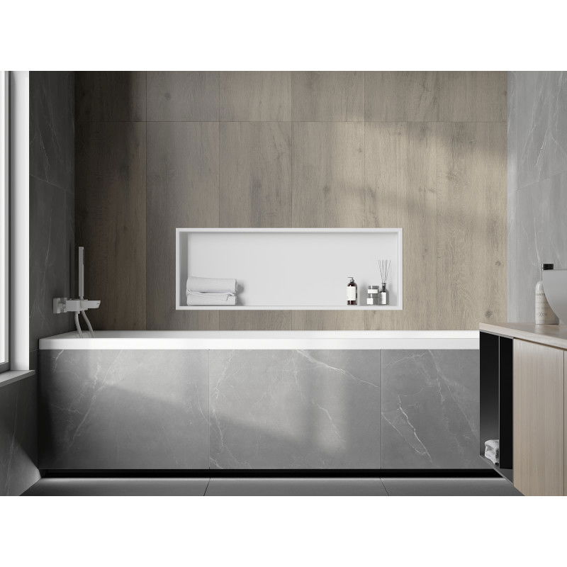 Mexen X-Wall-R zapuštěná polička s límcem 90 x 30 cm, bílá - 1920903010