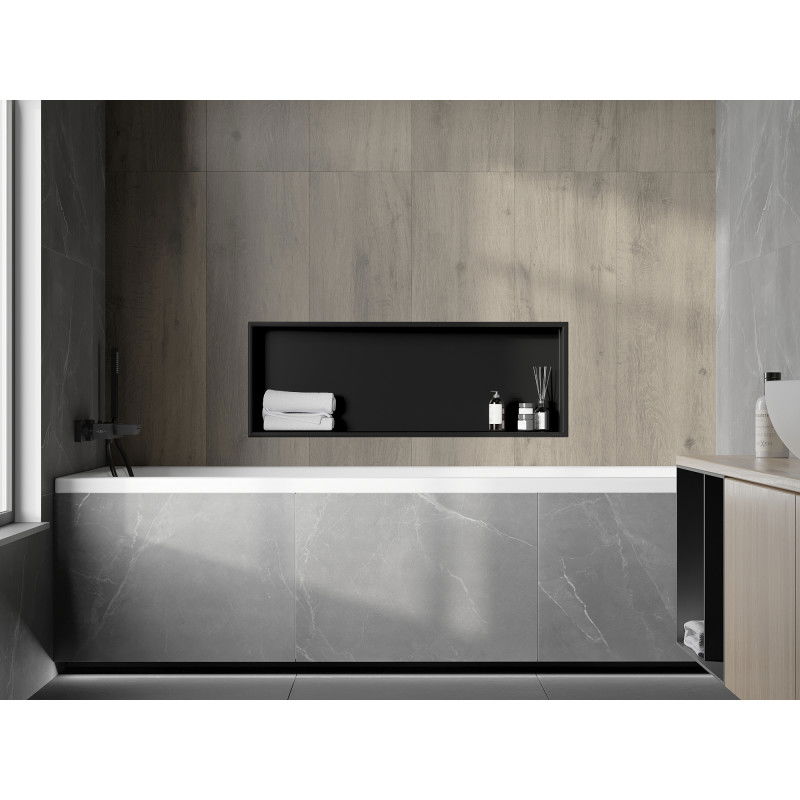 Mexen X-Wall-R nástěnná polička s límcem 90 x 30 cm, černá - 1970903010