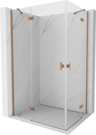 Mexen Mist-H Duo sprchový kout dveřní levý 120 x 110 cm, transparentní, kartáčovaná měď - 8A5-120L-110P-65-00