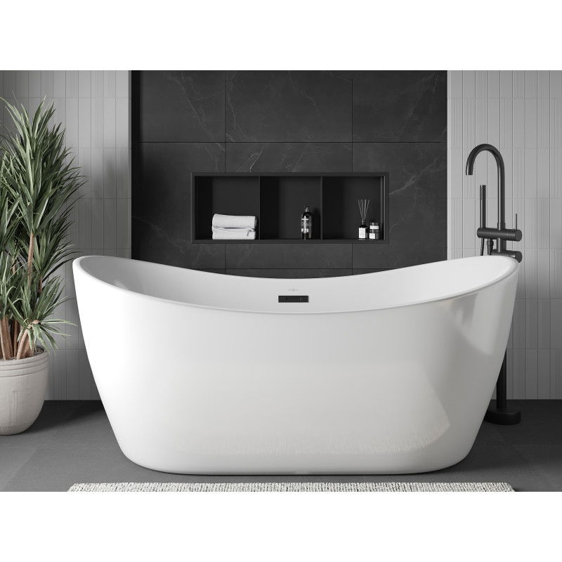 Mexen X-Wall-R výklenková police s límcem a poličkou 90 x 30 cm, černá - 1970903010S