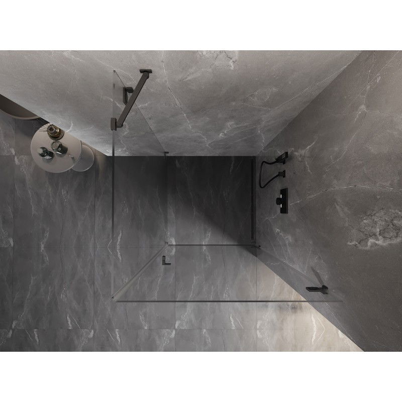 Mexen Lunar-B sprchový kout sklopný pravý 90 x 90 cm, transparentní, gun gray kartáčovaný - 832-090-090-66-00-P