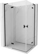 Mexen Mist-H L Duo sprchový kout otevírací levý 115 x 105 cm, transparent, černá - 8A5L-115L-105P-70-00