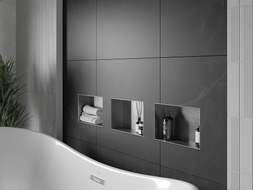 Mexen X-Wall-NR nástěnná polička bez límce 30 x 20 cm, inox - 1911302010