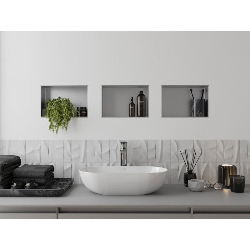 Mexen X-Wall-NR nástěnná polička bez lemu 30 x 20 cm, inox - 1911302010