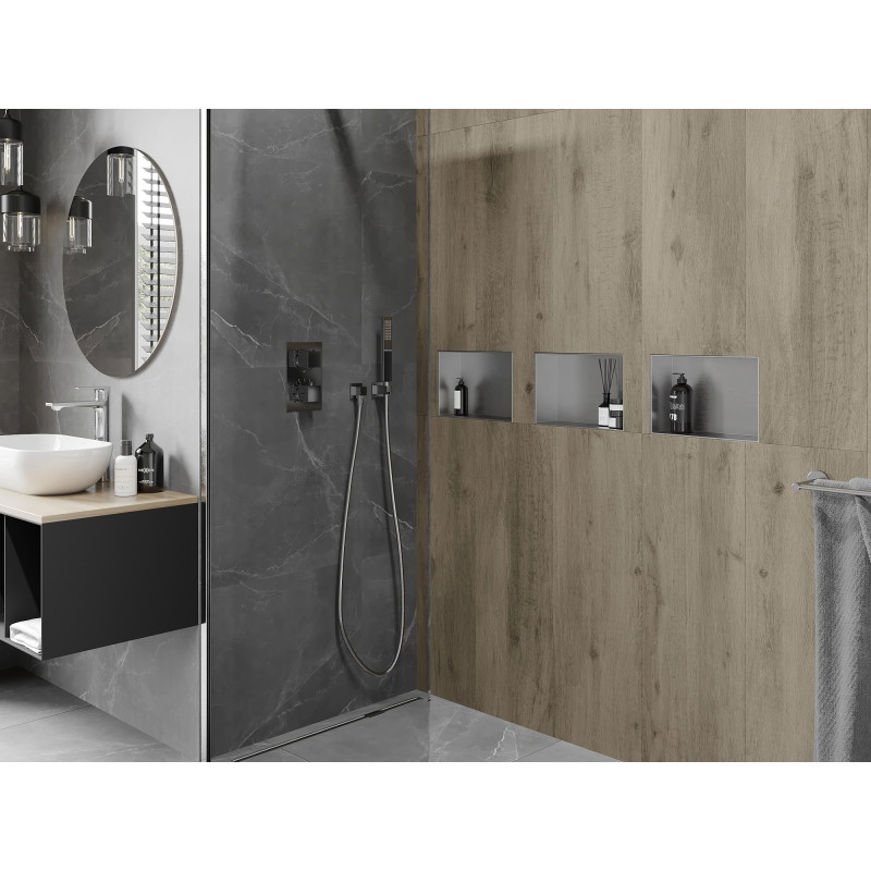 Mexen X-Wall-NR nástěnná police bez límce 30 x 20 cm, inox - 1911302010