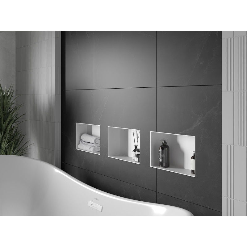 Mexen X-Wall-NR vestavná polička bez lemu 30 x 20 cm, bílá - 1921302010