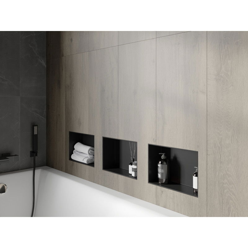 Mexen X-Wall-NR vestavná polička bez lemu 30 x 20 cm, černá - 1971302010