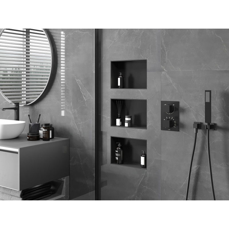 Mexen X-Wall-NR vestavná polička bez lemu 30 x 20 cm, černá - 1971302010