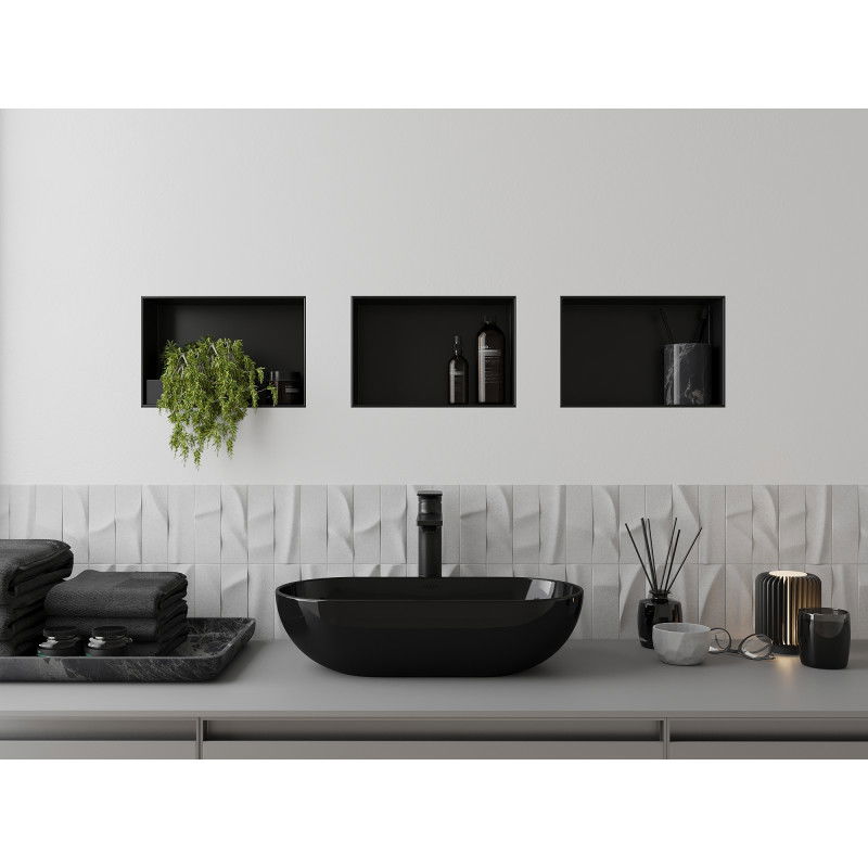 Mexen X-Wall-NR vestavná polička bez lemu 30 x 20 cm, černá - 1971302010