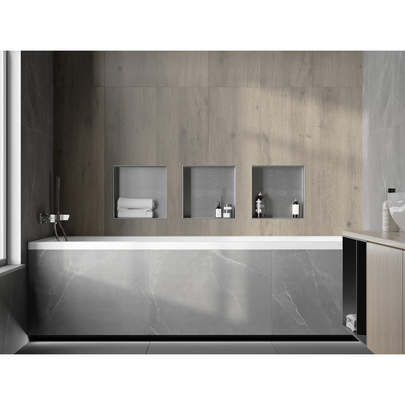Mexen X-Wall-NR nástěnná polička bez lemu 30 x 30 cm, inox - 1911303010
