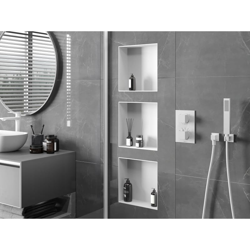 Mexen X-Wall-NR vestavěná polička bez lemu 30 x 30 cm, bílá - 1921303010