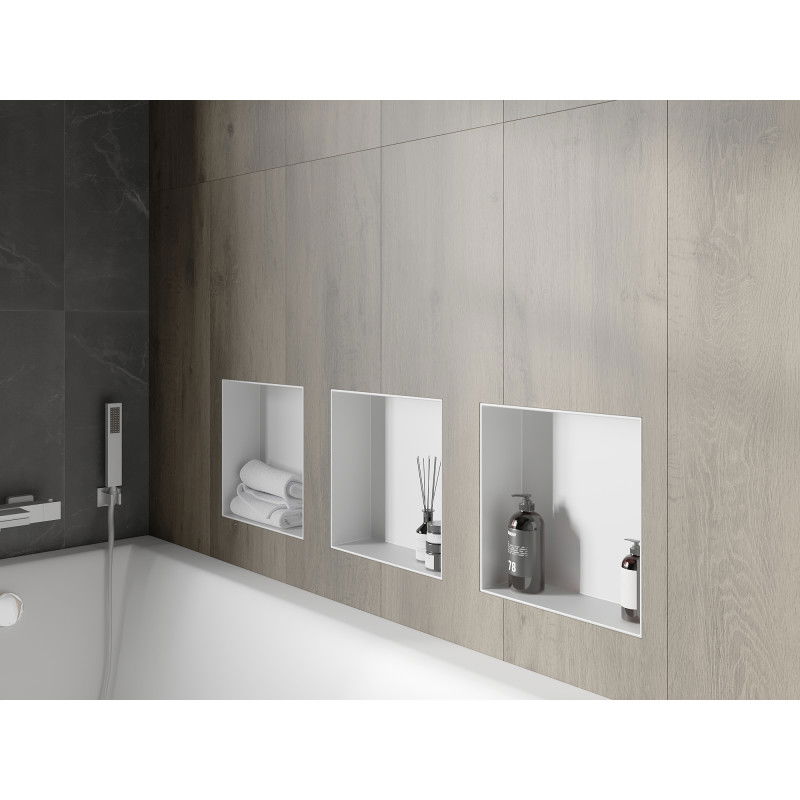 Mexen X-Wall-NR vestavěná polička bez lemu 30 x 30 cm, bílá - 1921303010