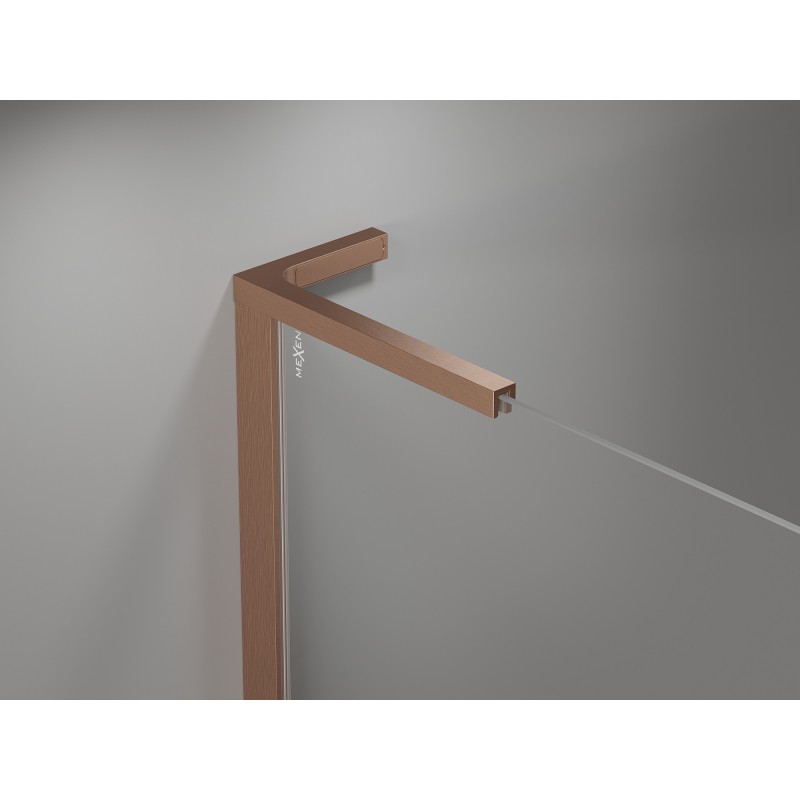 Mexen Mist-H L Duo sprchový kout s otočnými dveřmi pravý 75 x 105 cm, průhledný, kartáčovaná měď - 8A5L-075L-105P-65-00