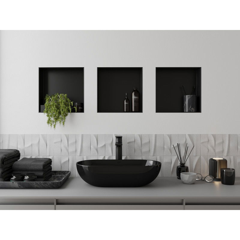 Mexen X-Wall-NR nástěnná polička bez rámečku 30 x 30 cm, černá - 1971303010