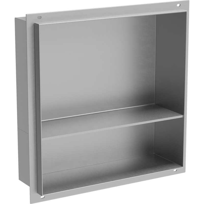 Mexen X-Wall-NR nástěnná police bez lemu s policí 30 x 30 cm, inox - 1911303010S