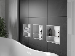 Mexen X-Wall-NR nástěnná police bez okraje s poličkou 30 x 30 cm, bílá - 1921303010S