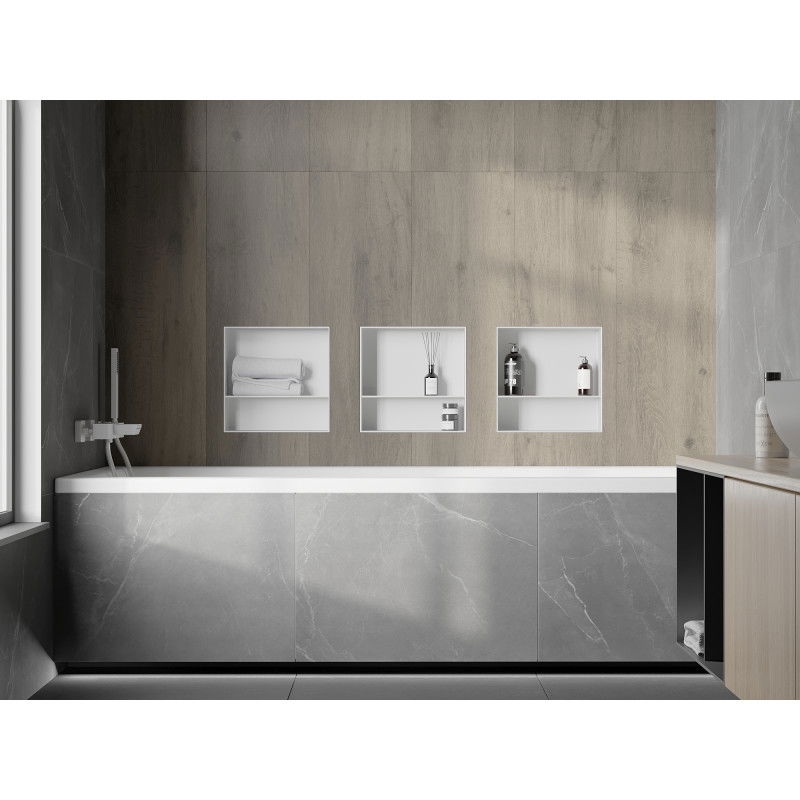 Mexen X-Wall-NR nástěnná police bez okraje s poličkou 30 x 30 cm, bílá - 1921303010S