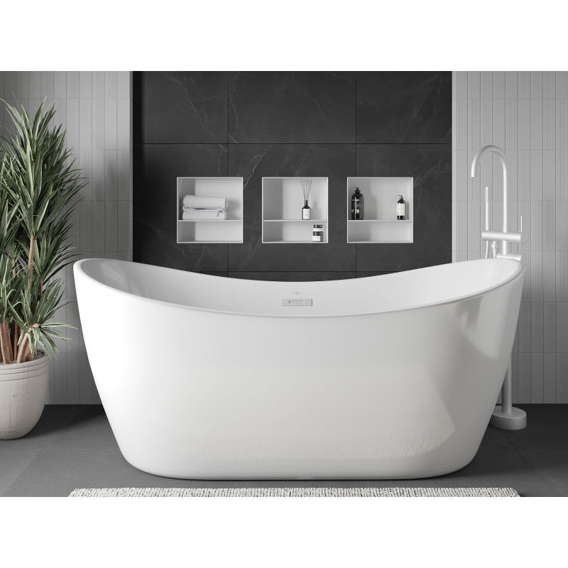 Mexen X-Wall-NR nástěnná police bez okraje s poličkou 30 x 30 cm, bílá - 1921303010S