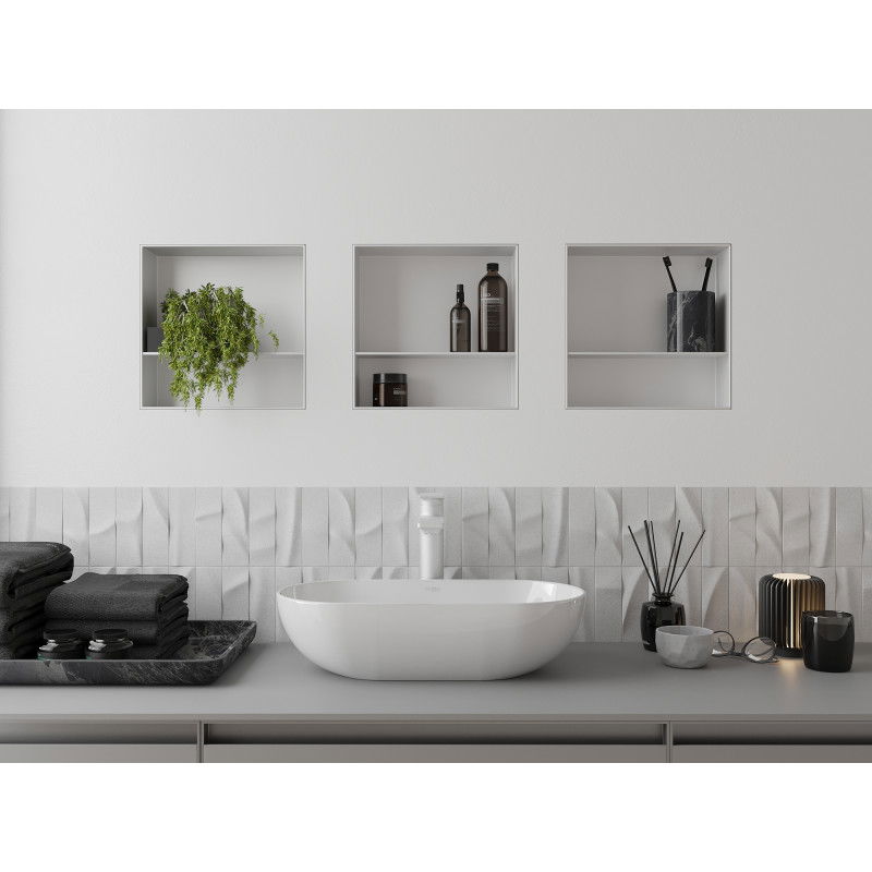 Mexen X-Wall-NR nástěnná police bez okraje s poličkou 30 x 30 cm, bílá - 1921303010S