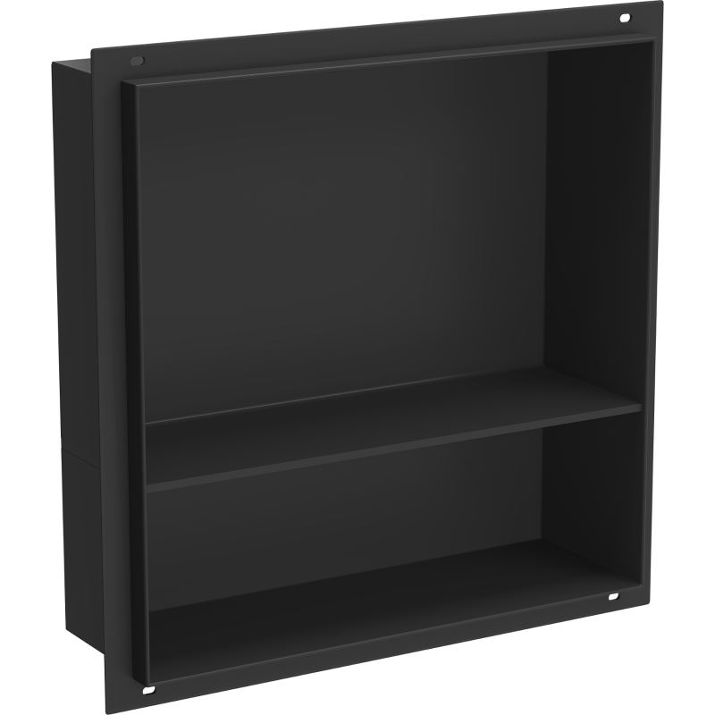 Mexen X-Wall-NR zapuštěná police bez obruby s policí 30 x 30 cm, černá - 1971303010S