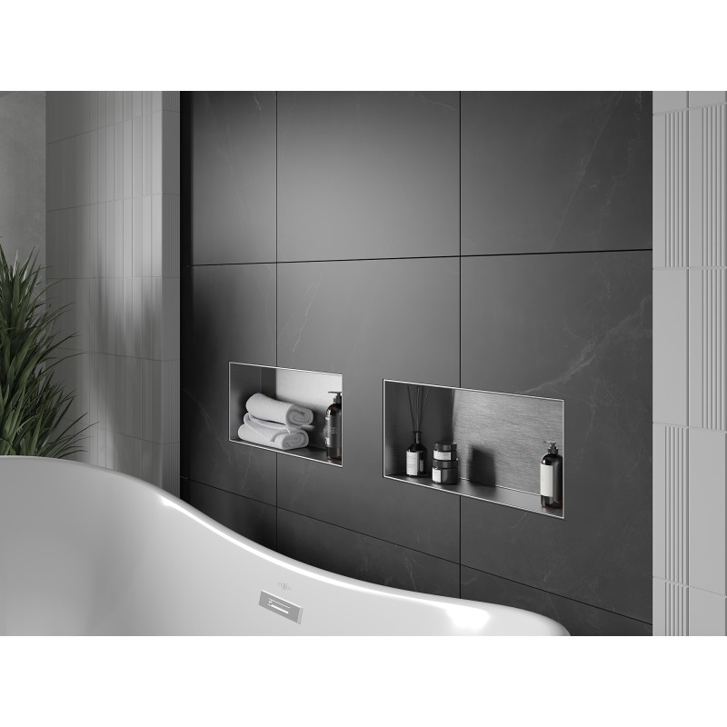 Mexen X-Wall-NR nástěnná police bez límce 45 x 20 cm, inox - 1911452010
