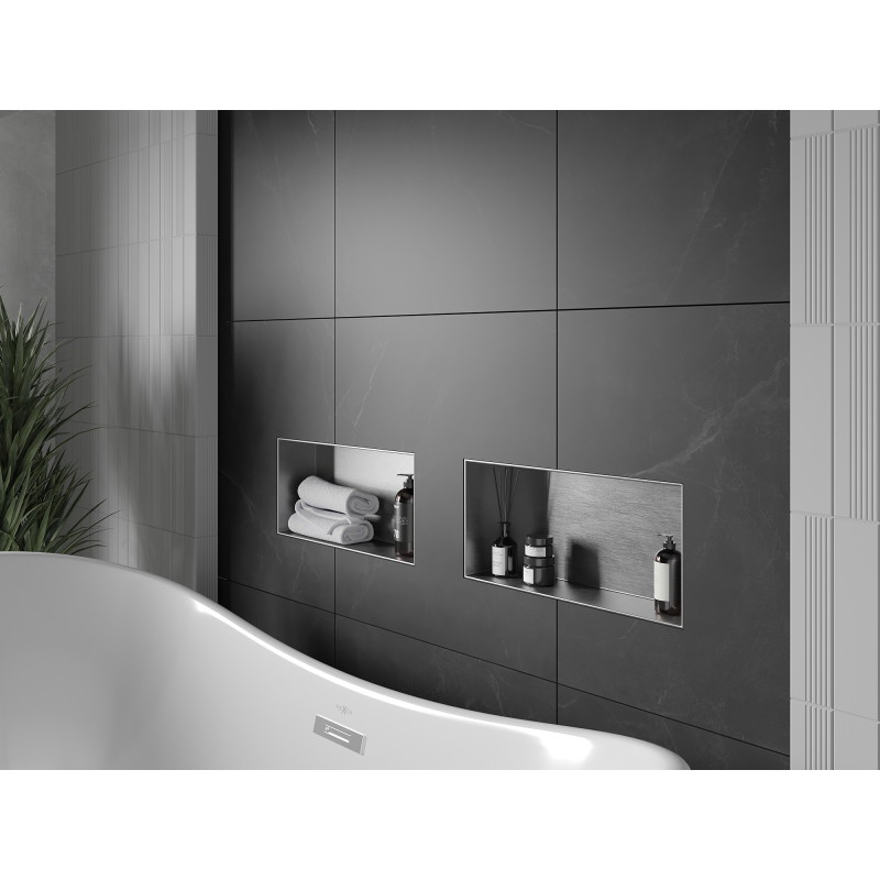 Mexen X-Wall-NR nástěnná polička bez límce 45 x 20 cm, inox - 1911452010