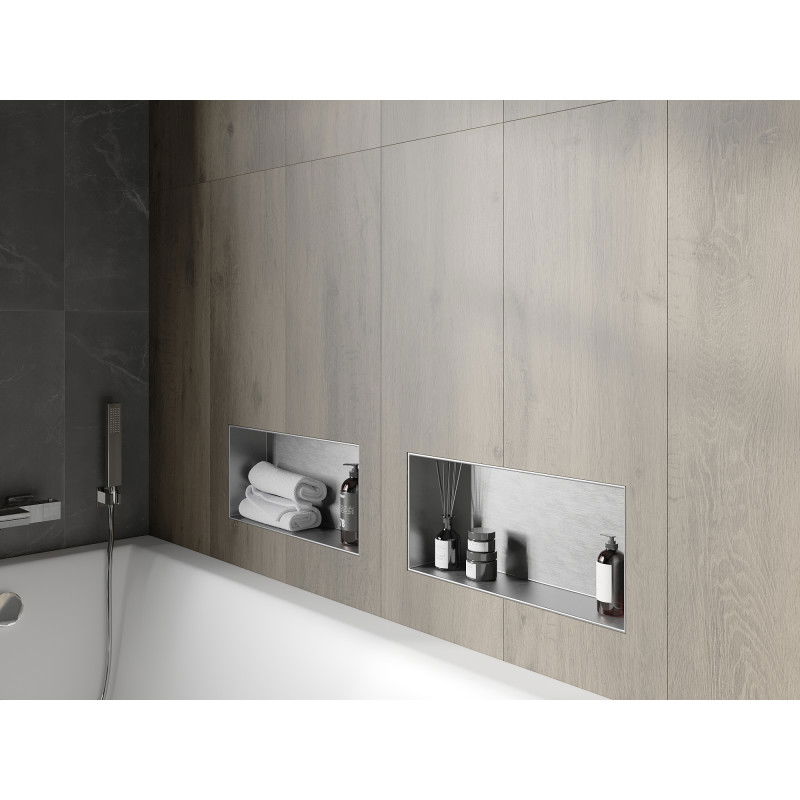 Mexen X-Wall-NR výklenková polička bez lemu 45 x 20 cm, nerez - 1911452010