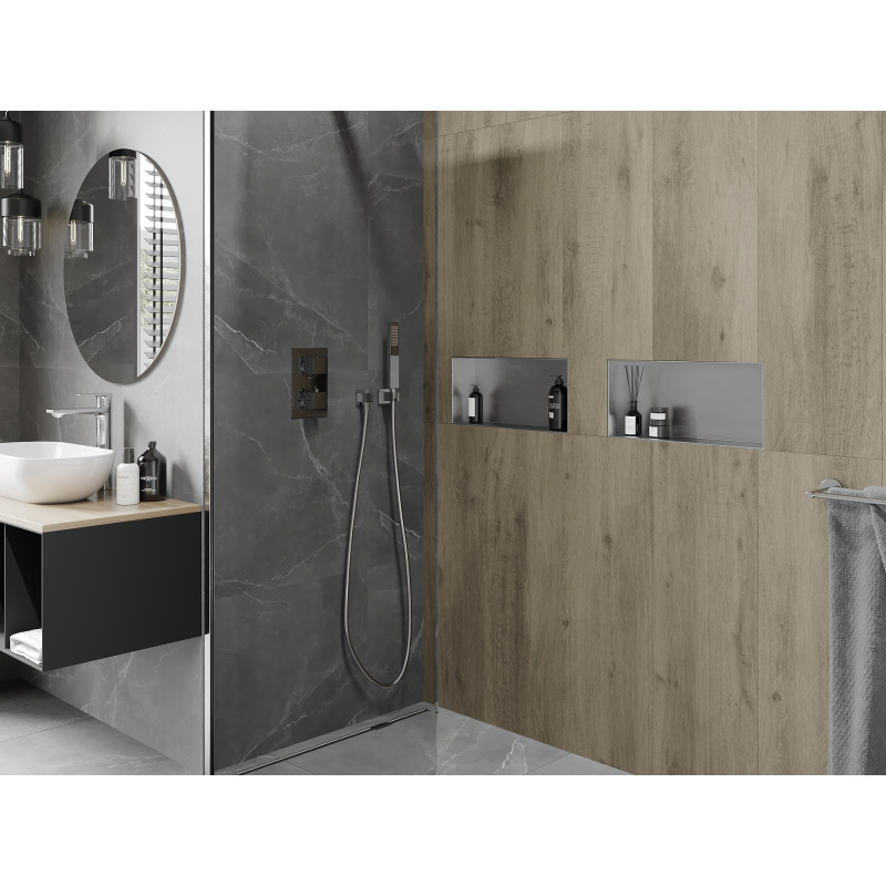 Mexen X-Wall-NR nástěnná police bez límce 45 x 20 cm, inox - 1911452010