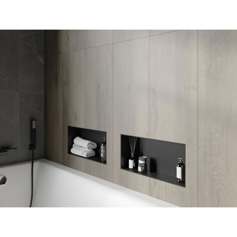 Mexen X-Wall-NR výklenková police bez lemování 45 x 20 cm, černá - 1971452010