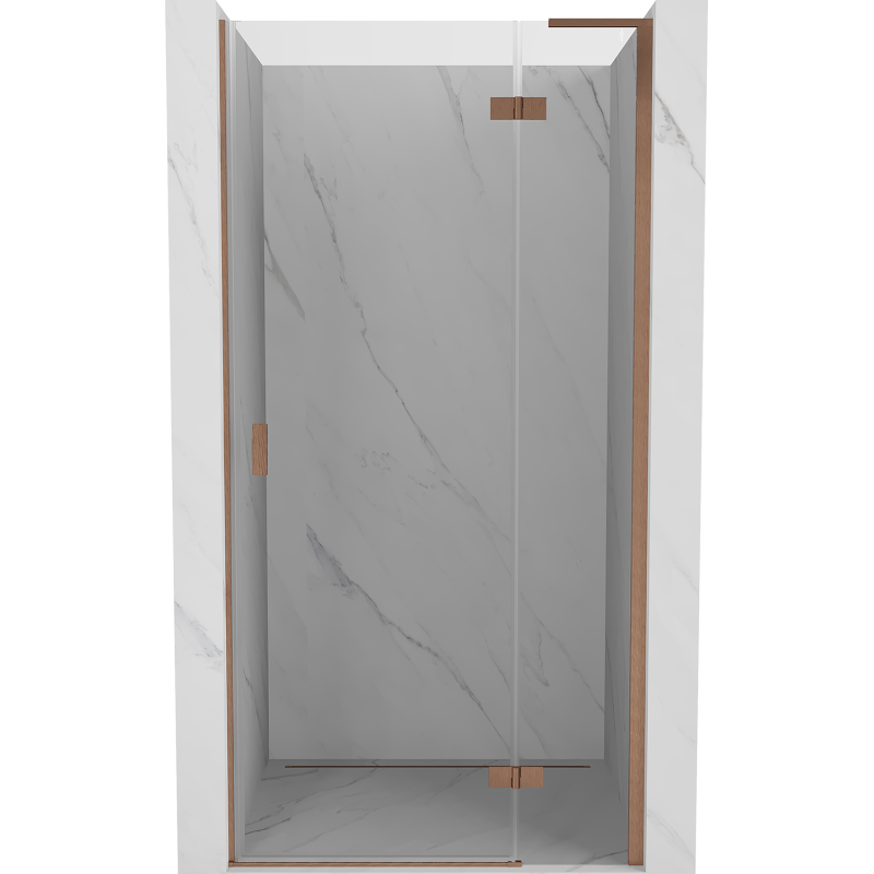 Mexen Mist-H L sprchové dveře výklopné pravé 75 cm, transparentní, kartáčovaná měď - 8A5L-075-000-65-00-P