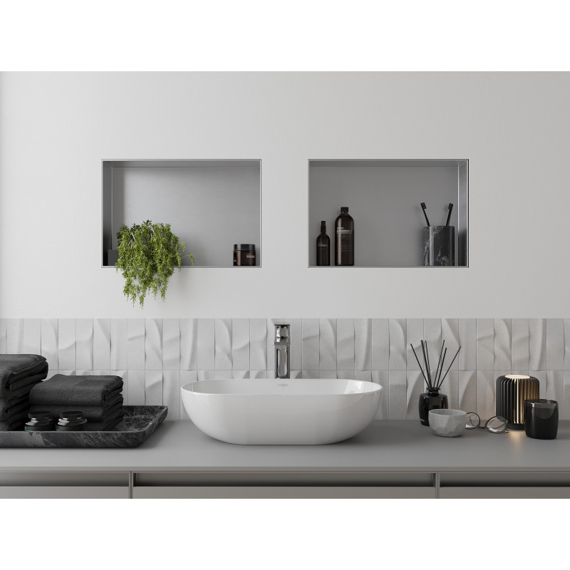 Mexen X-Wall-NR nástěnná police bez límce 45 x 30 cm, inox - 1911453010