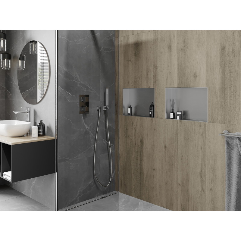 Mexen X-Wall-NR nástěnná police bez límce 45 x 30 cm, inox - 1911453010