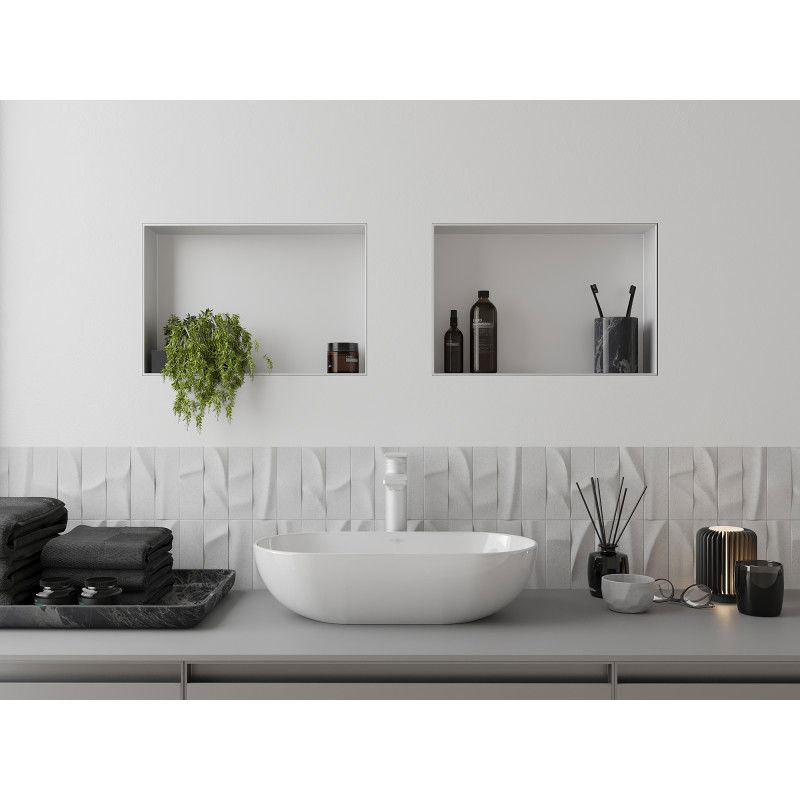 Mexen X-Wall-NR vestavná police bez lemu 45 x 30 cm, bílá - 1921453010