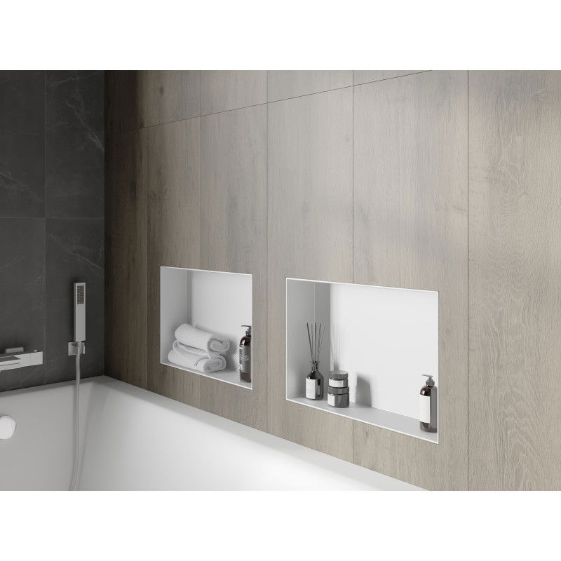 Mexen X-Wall-NR vestavná police bez lemu 45 x 30 cm, bílá - 1921453010