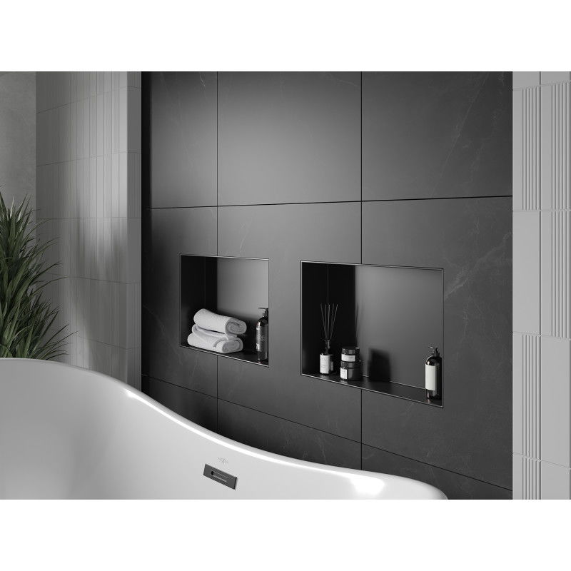 Mexen X-Wall-NR výklenková police bez límce 45 x 30 cm, černá - 1971453010