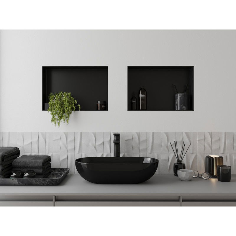 Mexen X-Wall-NR výklenková police bez límce 45 x 30 cm, černá - 1971453010