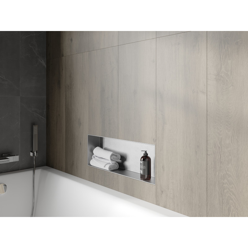 Mexen X-Wall-NR nástěnná police bez obruby 60 x 20 cm, inox - 1911602010