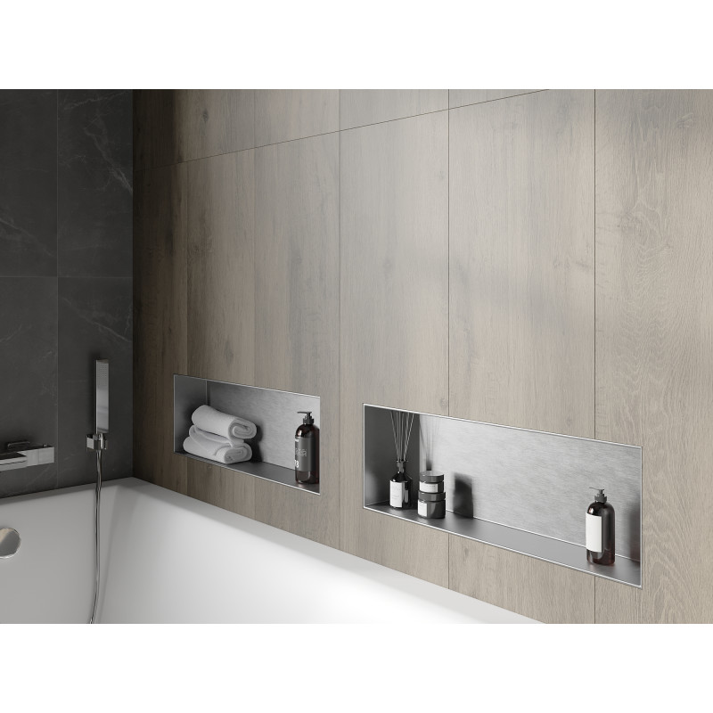Mexen X-Wall-NR nástěnná police bez obruby 60 x 20 cm, inox - 1911602010