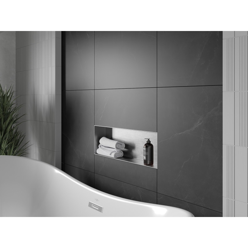 Mexen X-Wall-NR nástěnná police bez límce 60 x 20 cm, inox - 1911602010