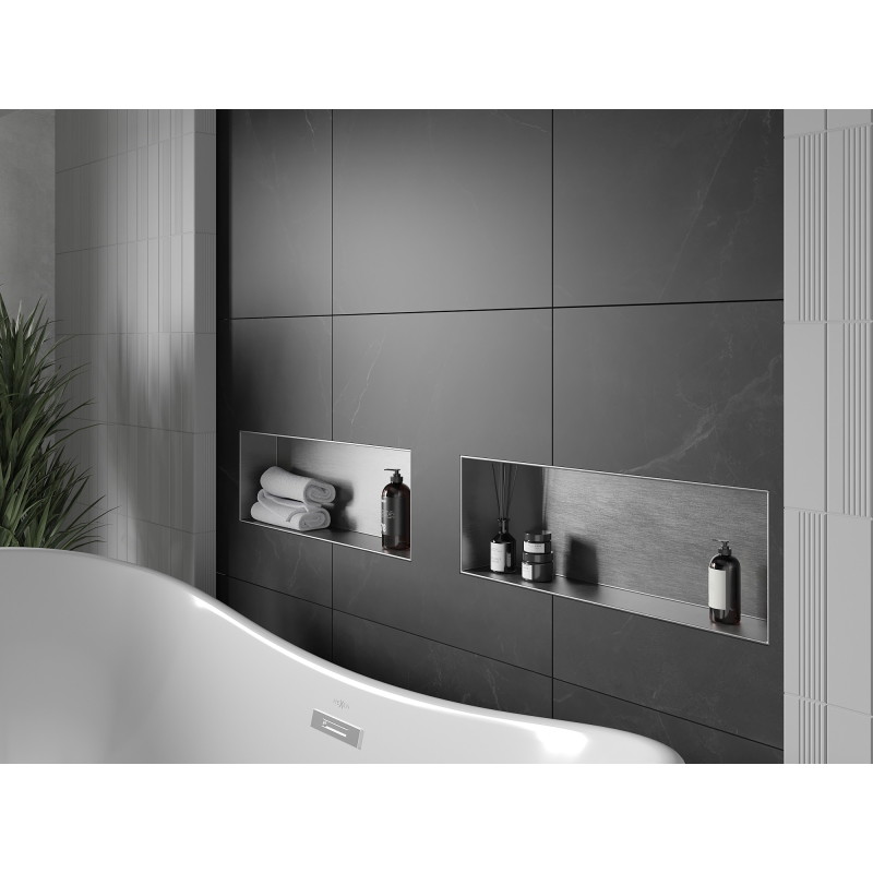 Mexen X-Wall-NR nástěnná police bez límce 60 x 20 cm, inox - 1911602010