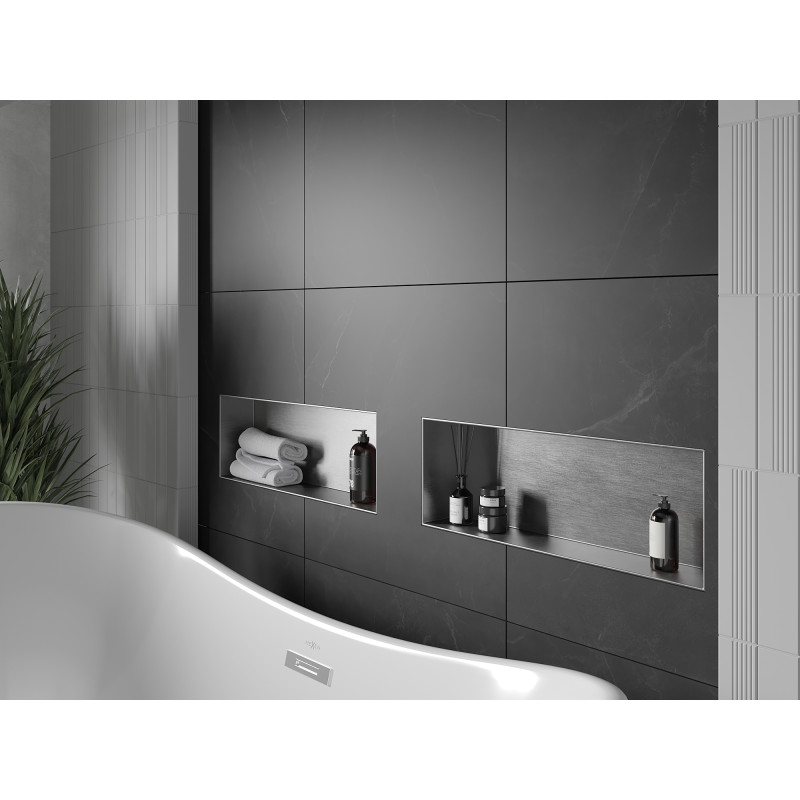 Mexen X-Wall-NR nástěnná police bez obruby 60 x 20 cm, inox - 1911602010
