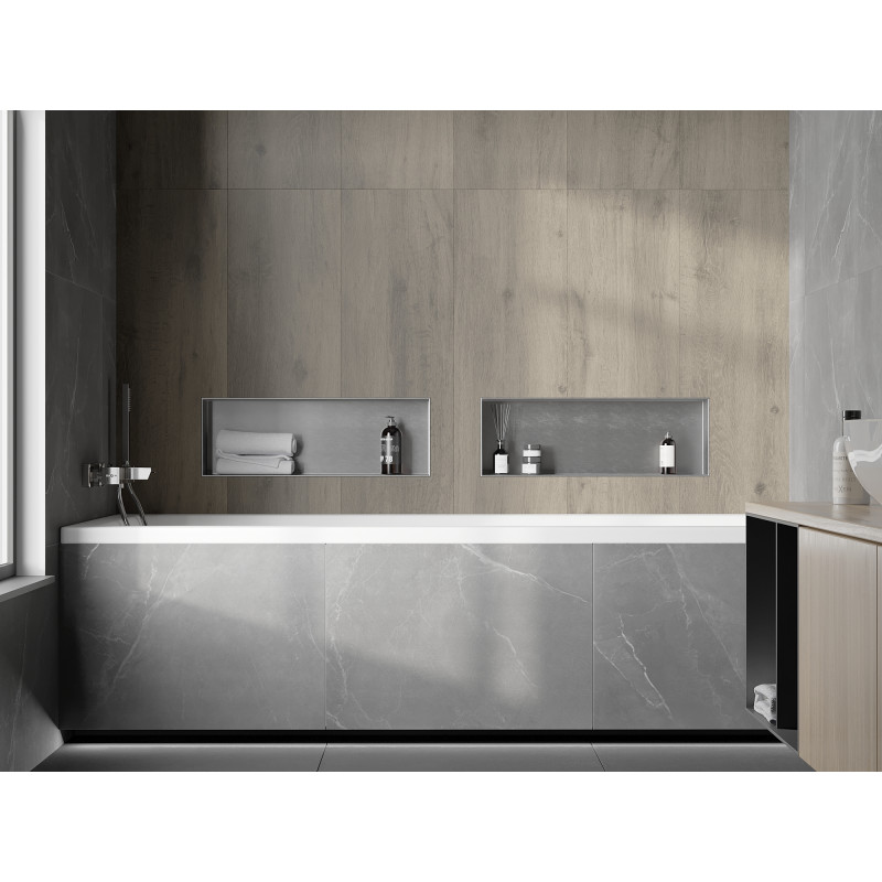 Mexen X-Wall-NR nástěnná police bez obruby 60 x 20 cm, inox - 1911602010