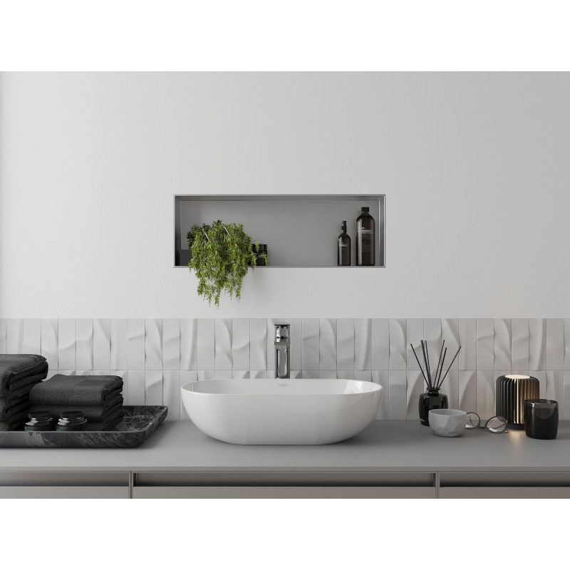 Mexen X-Wall-NR polička do niky bez lemu 60 x 20 cm, inox - 1911602010