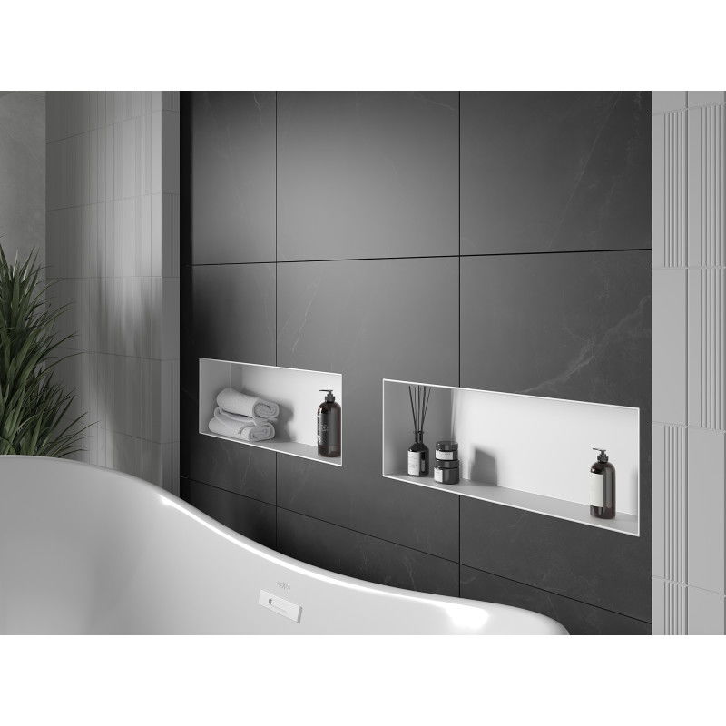 Mexen X-Wall-NR zapuštěná police bez obruby 60 x 20 cm, bílá - 1921602010