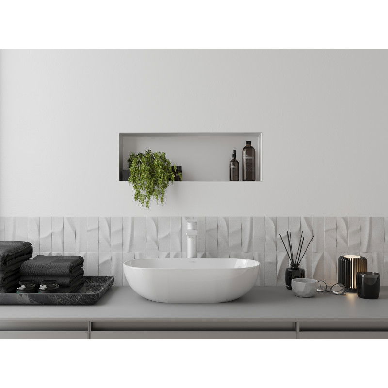 Mexen X-Wall-NR zapuštěná police bez obruby 60 x 20 cm, bílá - 1921602010