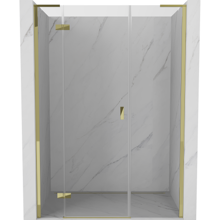 Mexen Mist-H L, levé sprchové dveře otevírací 155 cm, průhledné, zlaté - 8A5L-155-001-50-00-L