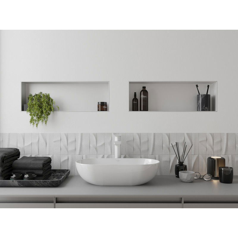 Mexen X-Wall-NR zapuštěná police bez obruby 60 x 20 cm, bílá - 1921602010