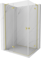 Mexen Mist-H L Duo sprchový kout s otevíráním vlevo 115 x 80 cm, průhledný, zlatý kartáčovaný - 8A5L-115L-080P-55-00