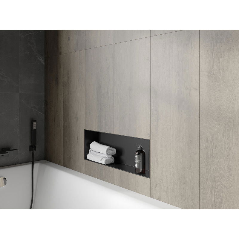 Mexen X-Wall-NR výklenková polička bez obruby 60 x 20 cm, černá - 1971602010